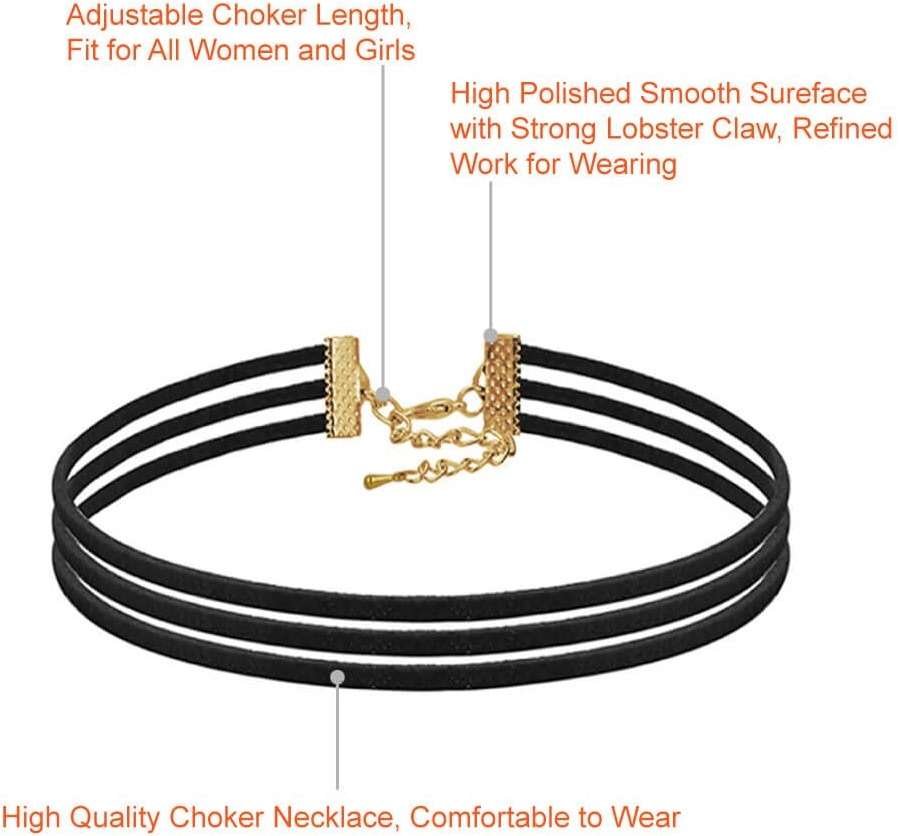 PAXCOO 50Pcs Black Choker Necklaces Set for Ladies and Women - Image 3
