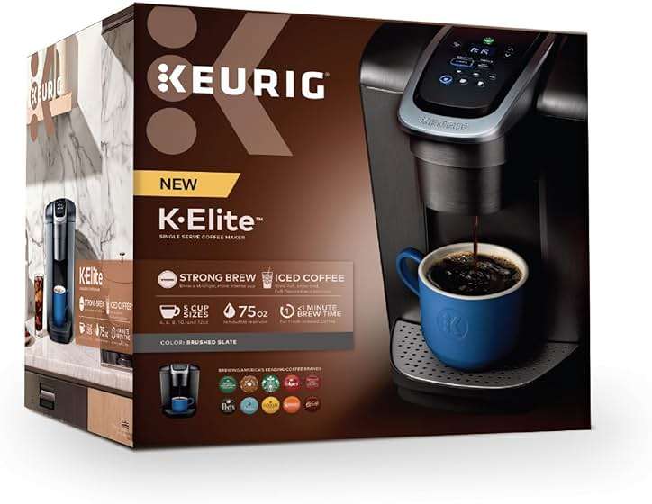 Keurig K-Elite Single Serve K-Cup Pod Coffee Maker, with Strength and Temperature Control, Iced Coffee Capability, 8 to 12oz Brew Size, Programmable, Brushed Slate - Image 12