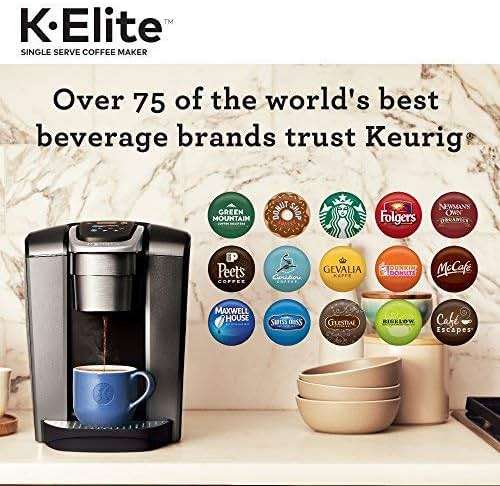 Keurig K-Elite Single Serve K-Cup Pod Coffee Maker, with Strength and Temperature Control, Iced Coffee Capability, 8 to 12oz Brew Size, Programmable, Brushed Slate - Image 14