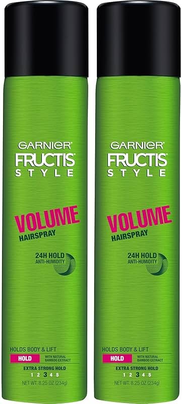 Garnier Fructis Sky-Hi Volume Hairspray, Anti-Humidity Volumizing Spray With Bamboo Extract, Provides 24-Hour of Flexible Hold and Frizz Control, 8.25 oz, 2 Count (Packaging May Vary) - Product Image
