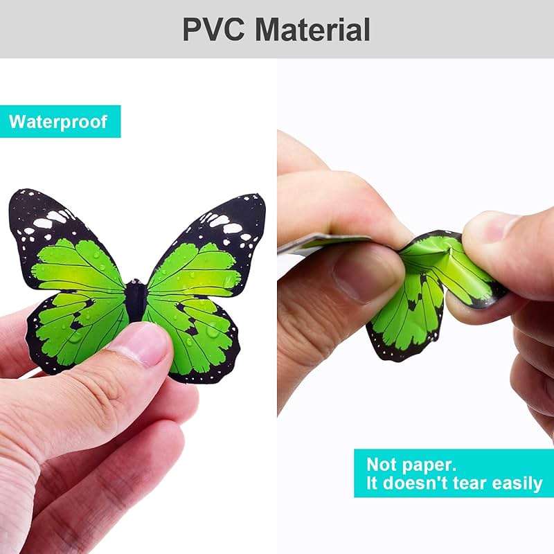 80pcs Butterfly Wall Decor - Plastic Butterflies Wings Foldable Removable Waterproof Reusable Mural Wall Stickers for Home Room Bedroom Party Wedding Christmas Decorations - Image 4