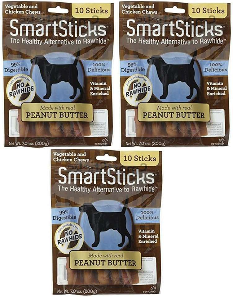 Smartbones Smarticks Peanut Butter Dog Chew Sticks. Healthy Alternative to Rawhide. 30ct. - Image 1