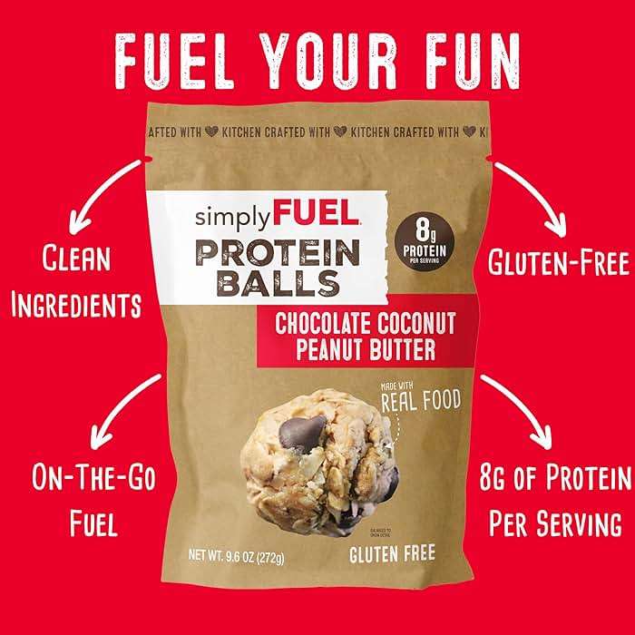 simplyFUEL Whole-Food Protein Balls (Peanut Butter Chocolate Coconut Fusion) - 8 g High-Protein, Gluten-Free, Healthy Snack for Adults & Kids - 9.6 oz - Image 3