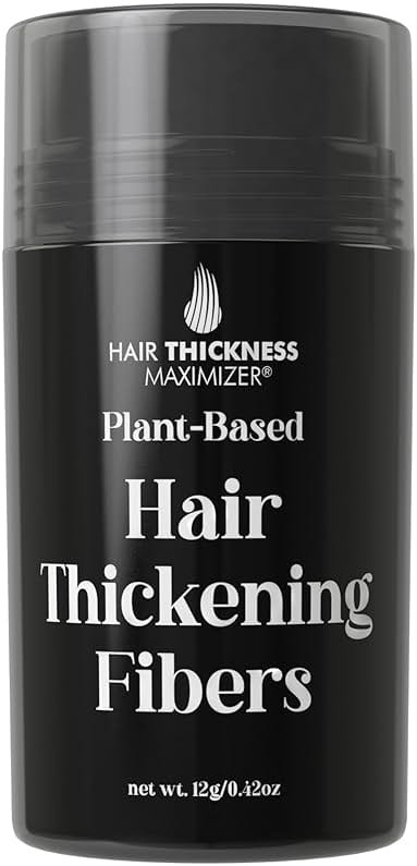 Hair Fibers for Thinning Hair for Women, Men. Plant-Based Formula for Instant Hairline & Bald Spot Coverage. Non-Itchy, Easy to Wash Out (Dark Brown) - Product Image