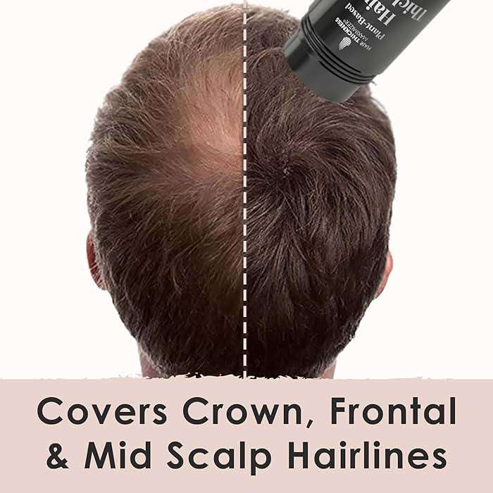 Hair Fibers for Thinning Hair for Women, Men. Plant-Based Formula for Instant Hairline & Bald Spot Coverage. Non-Itchy, Easy to Wash Out (Dark Brown) - Image 5