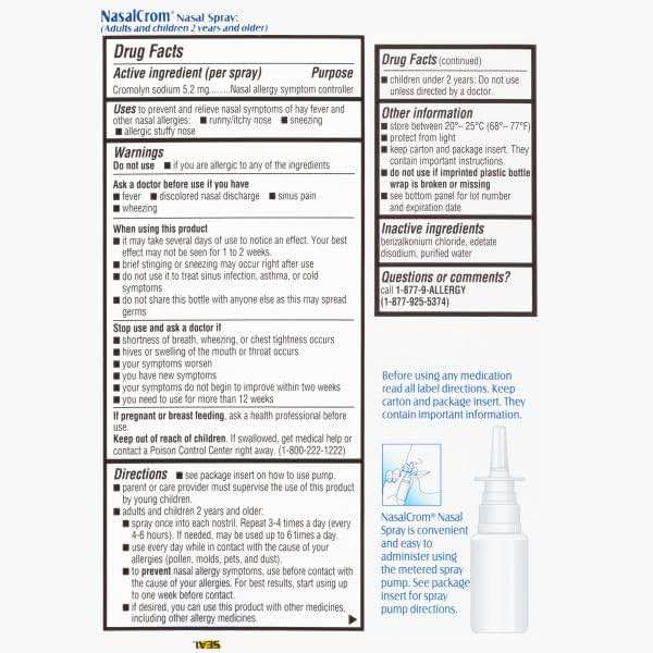 NasalCrom Nasal Spray Allergy Symptom Controller | 200 Sprays | .88 FL OZ (4 Pack) - Image 7