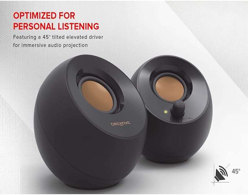 Creative Labs Pebble 2.0 Channel Computer Stereo Speakers - Black - Image 2