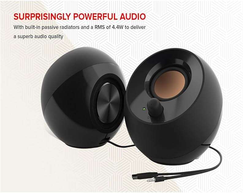 Creative Labs Pebble 2.0 Channel Computer Stereo Speakers - Black - Image 3