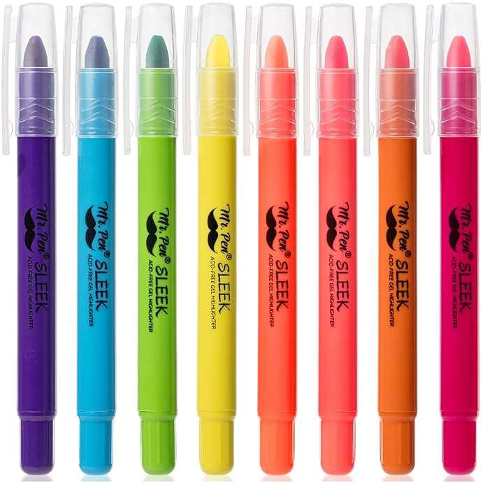 Mr. Pen- No Bleed Gel Highlighters, Vibrant Colors, 8 Pack, Bible Highlighters and Pens No Bleed, Bible Markers for Study, Journaling, School Supplies and Accessories - Image 1
