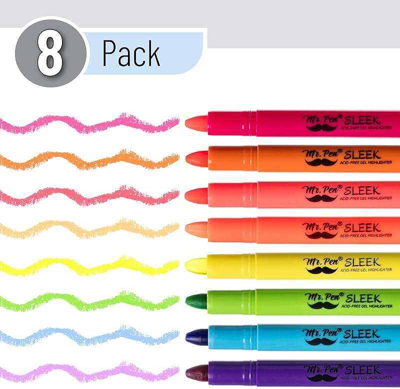 Mr. Pen- No Bleed Gel Highlighters, Vibrant Colors, 8 Pack, Bible Highlighters and Pens No Bleed, Bible Markers for Study, Journaling, School Supplies and Accessories - Image 2