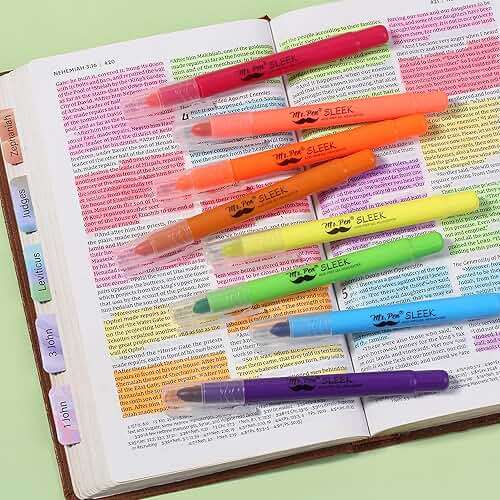 Mr. Pen- No Bleed Gel Highlighters, Vibrant Colors, 8 Pack, Bible Highlighters and Pens No Bleed, Bible Markers for Study, Journaling, School Supplies and Accessories - Image 7