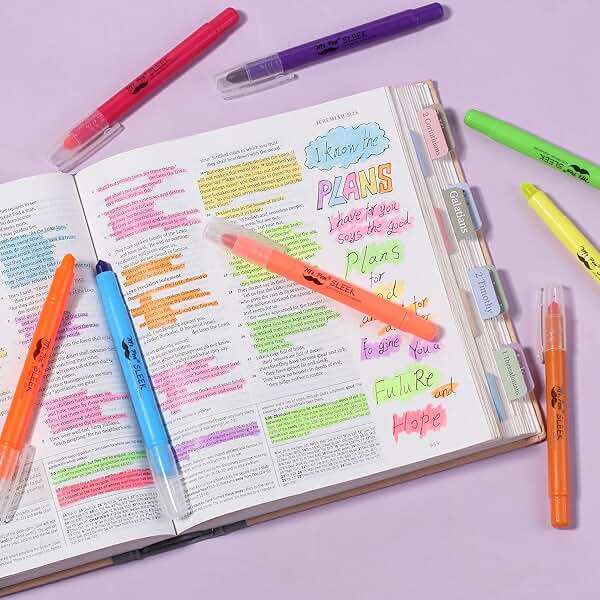 Mr. Pen- No Bleed Gel Highlighters, Vibrant Colors, 8 Pack, Bible Highlighters and Pens No Bleed, Bible Markers for Study, Journaling, School Supplies and Accessories - Image 8