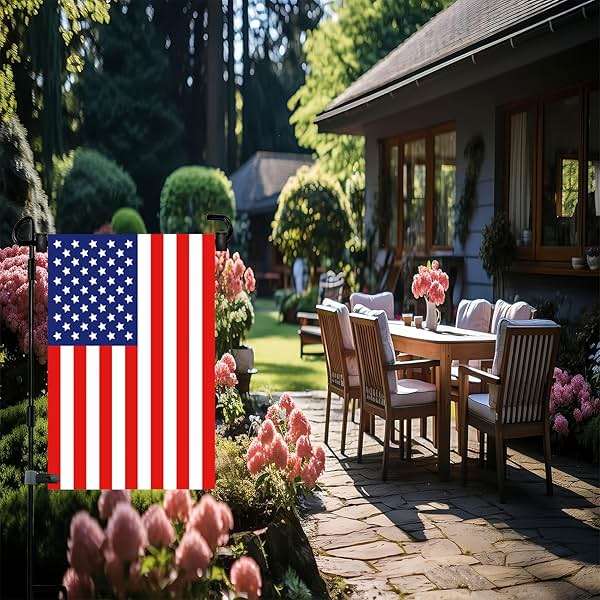 Akeydeco Garden Flag Pole Stand Holder, Garden Flags for Outside with Flag Stopper and Clip Waterproof Powder-Coated Paint for Flag Pole Holder for Outside House,Yard Flags for Outside - Image 2