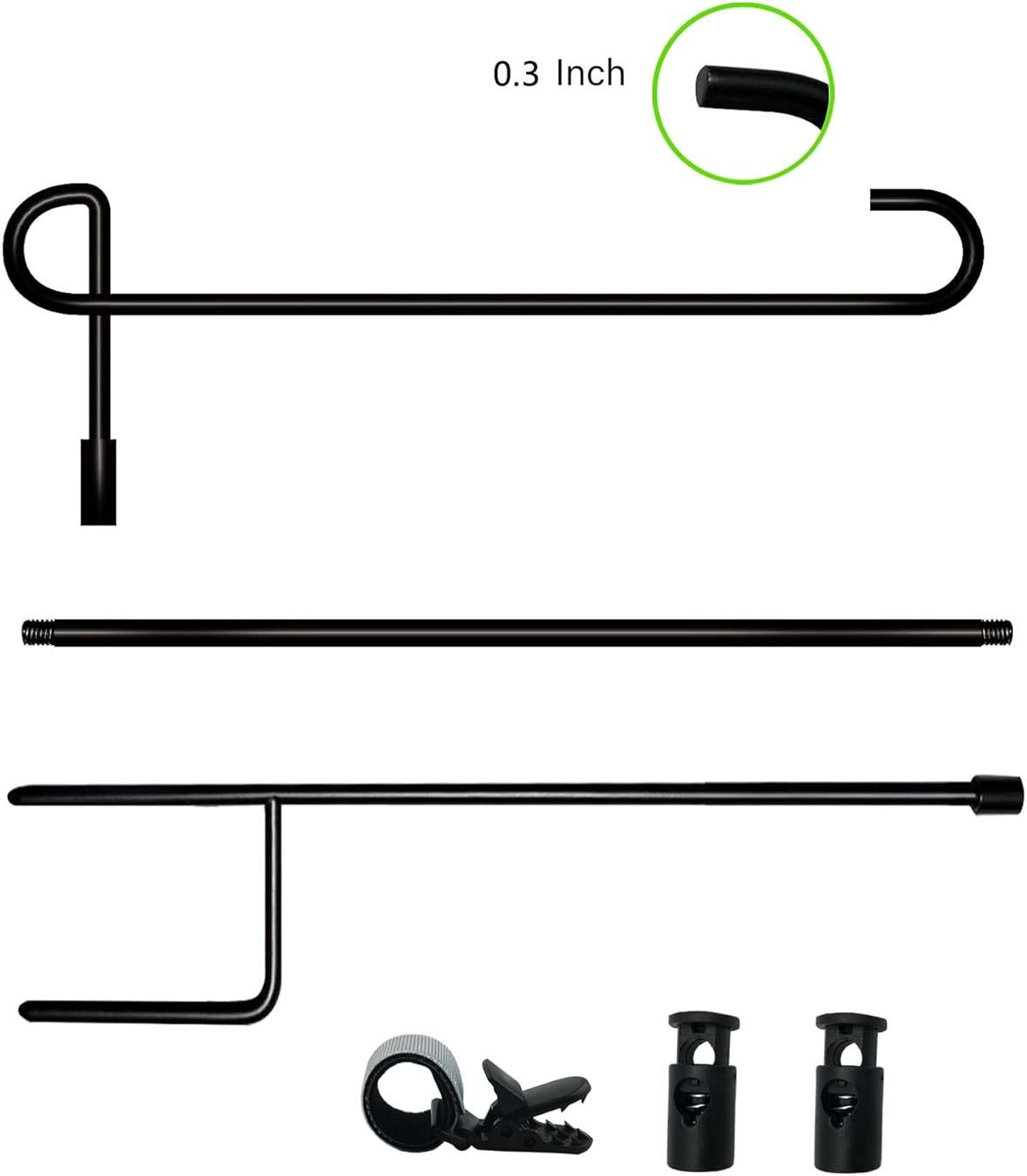Akeydeco Garden Flag Pole Stand Holder, Garden Flags for Outside with Flag Stopper and Clip Waterproof Powder-Coated Paint for Flag Pole Holder for Outside House,Yard Flags for Outside - Image 7