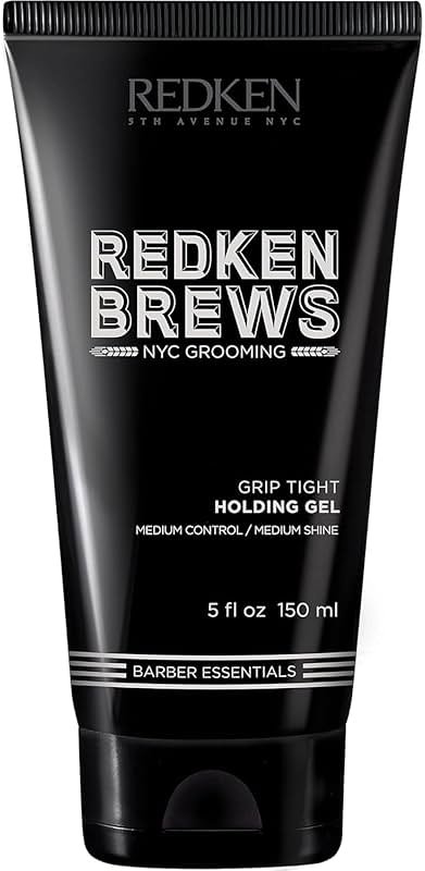 Redken Brews Holding Gel For Men For All Hair Types - Medium Hold Styling & Shine and Flake-Free With No Crunch Styling, Great For Curly Hair - Product Image