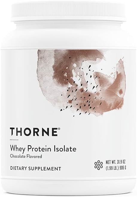 THORNE - Whey Protein Isolate - 21 Grams of Easy-to-Digest Whey Protein Powder - NSF Certified for Sport - Chocolate - 31.9 Ounces - 30 Servings - Product Image