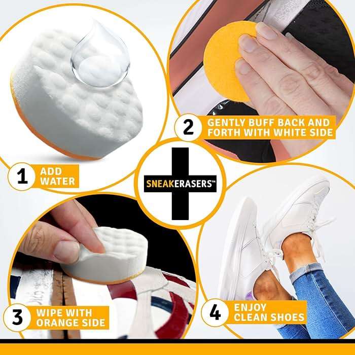 SneakERASERS Instant Sneaker Cleaner, Premium Shoe Cleaning Kit for Sneakers, Dual-Sided Sponges, Effective for Tennis Shoes & Women Men Sneakers, Gentle Rub Design (10 Pack) - Image 7