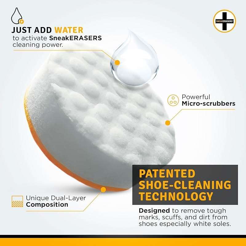 SneakERASERS Instant Sneaker Cleaner, Premium Shoe Cleaning Kit for Sneakers, Dual-Sided Sponges, Effective for Tennis Shoes & Women Men Sneakers, Gentle Rub Design (10 Pack) - Image 8