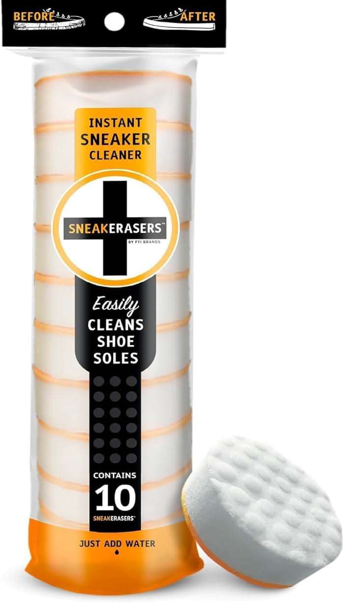 SneakERASERS Instant Sneaker Cleaner, Premium Shoe Cleaning Kit for Sneakers, Dual-Sided Sponges, Effective for Tennis Shoes & Women Men Sneakers, Gentle Rub Design (10 Pack) - Image 9