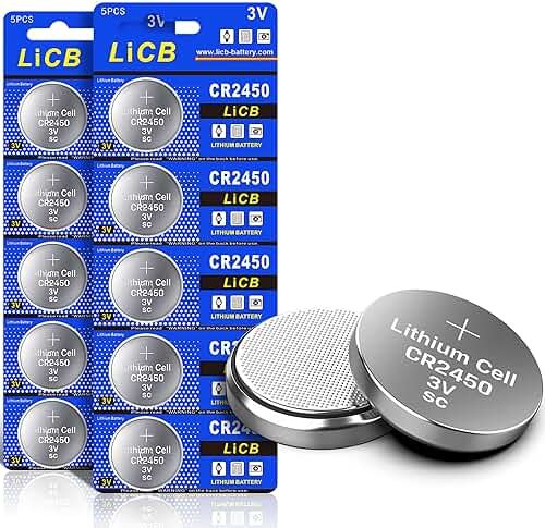 LiCB 10 Pack CR2450 Battery 3V Lithium CR 2450 - Product Image