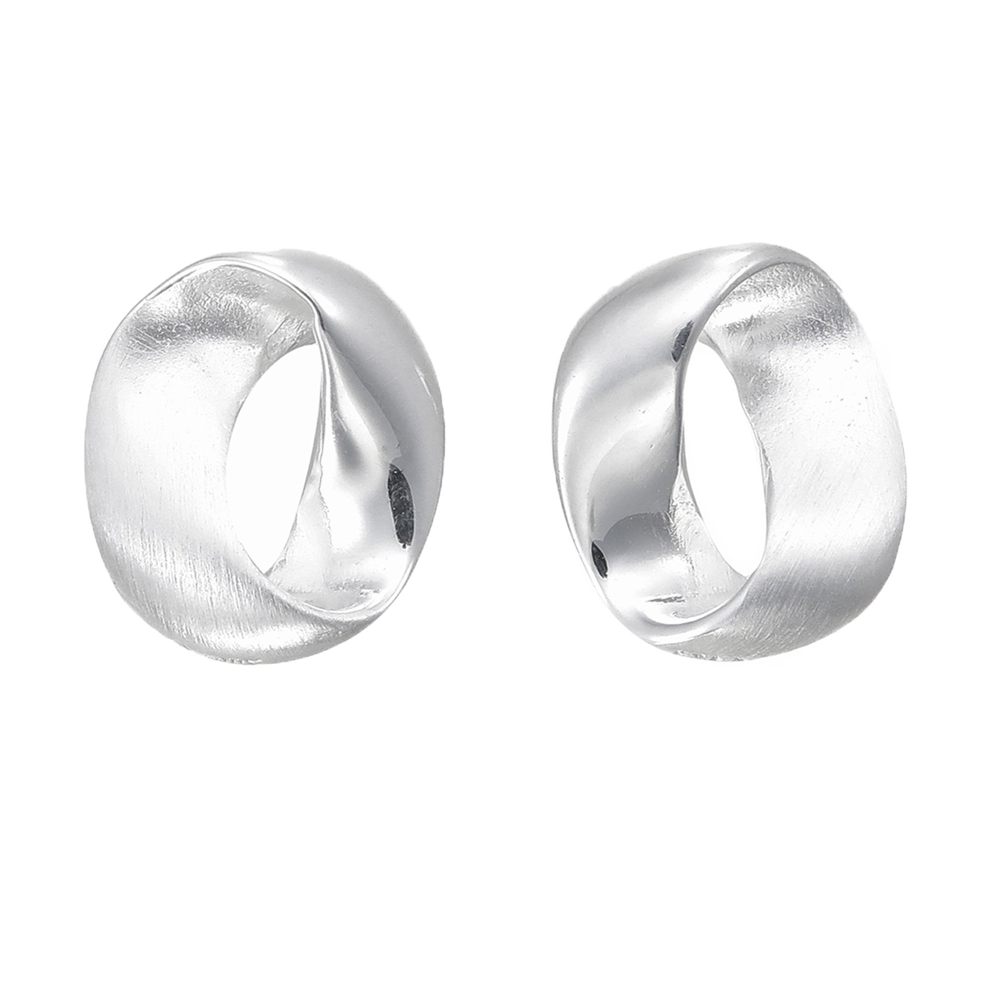 Boma Jewelry Sterling Silver Mobius Strip Twisting Modern Stud Earrings - Product Image