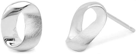 Boma Jewelry Sterling Silver Mobius Strip Twisting Modern Stud Earrings - Image 2