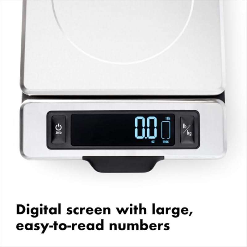 OXO Good Grips 11-Pound Stainless Steel Kitchen Scale with Pull-Out Display - Black - Image 3