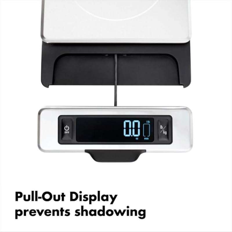 OXO Good Grips 11-Pound Stainless Steel Kitchen Scale with Pull-Out Display - Black - Image 4