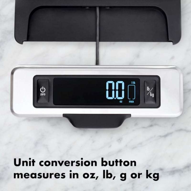 OXO Good Grips 11-Pound Stainless Steel Kitchen Scale with Pull-Out Display - Black - Image 5