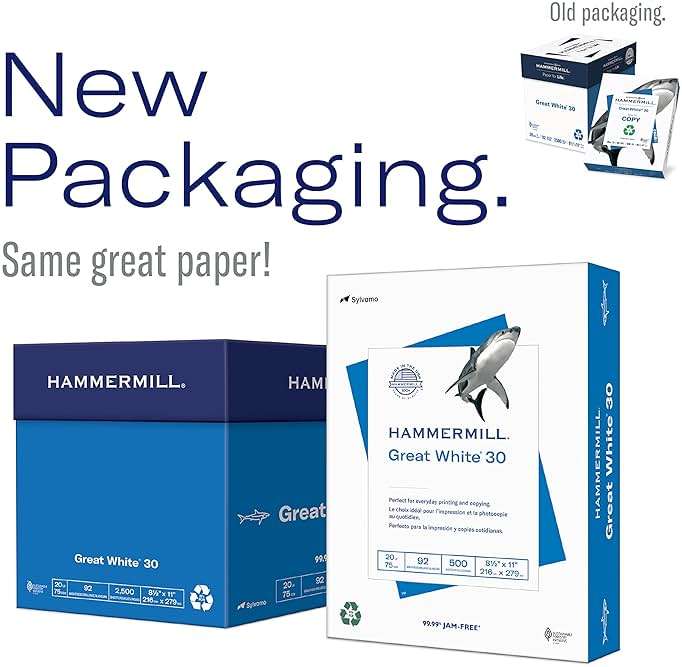 Hammermill Printer Paper, Great White 30% Recycled Paper, 8.5 x 11 - 3 Ream (1,500 Sheets) - 92 Bright, Made in the USA - Image 5