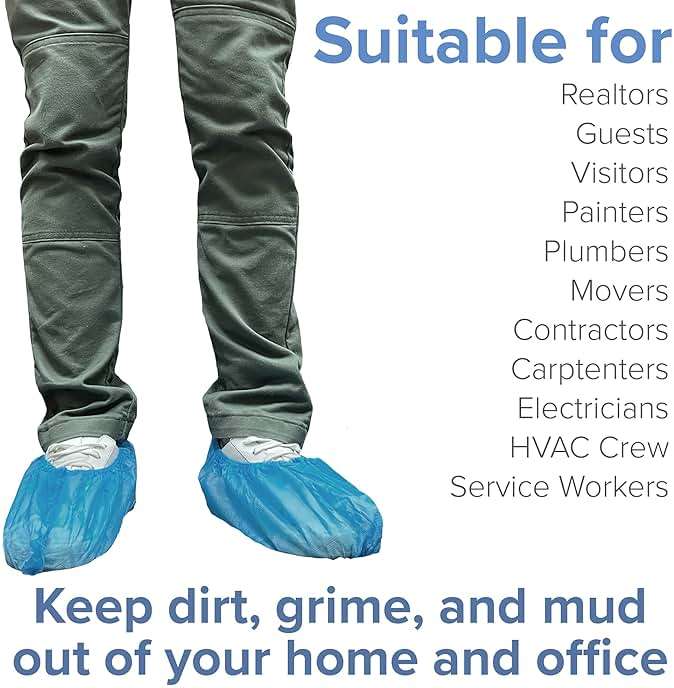 Innovative Haus Blue Indoor Disposable Shoe Covers - Disposable Non Slip Boot Covers - Indoor Reusable Booties - Treads - Water Resistant - 100 Pack, Extra Large - Image 5