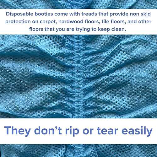 Innovative Haus Blue Indoor Disposable Shoe Covers - Disposable Non Slip Boot Covers - Indoor Reusable Booties - Treads - Water Resistant - 100 Pack, Extra Large - Image 7