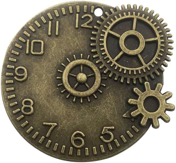 30pcs Antique Bronze Mix Skeleton Steampunk Clock Face Watch Gear Cog Wheel Pendant Charms Jewelry Making DIY Steampunk Gear Pendant Charms Wholesale (M071) - Image 9