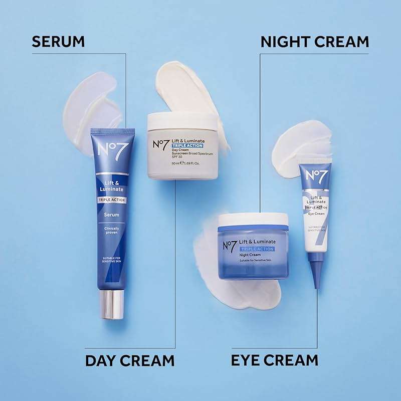 No7 Lift & Luminate Triple Action Day Cream - Anti-Aging Face Cream SPF 30, Hyaluronic Acid & Vitamin C - Visibly Firms Skin for Healthy Looking Radiance - Suitable for Sensitive Skin (1.69 Fl Oz) - Image 7