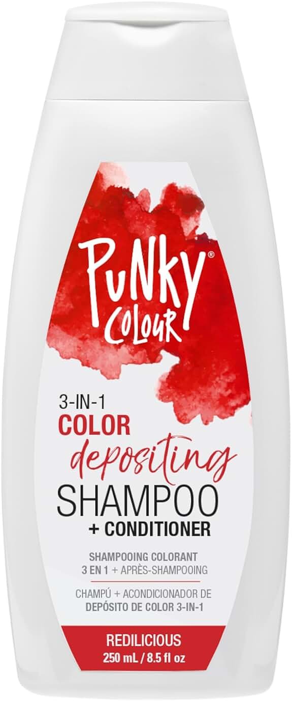 Punky Colour 3-in-1 Color Depositing Conditioner & Hair Cleanser - Redilicious, Semi Permanent Hair Color Refresh, Temporary Hair Dye, Sulfate-Free, Vegan, Red, 8.5 fl oz - Product Image