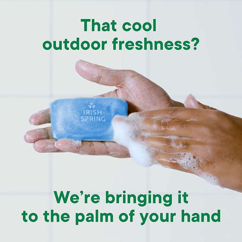 Irish Spring Icy Blast Bar Soap for Men, Mens Soap, Smell Fresh and Clean 12 Hours, Men Bars Washing Hands Body, Mild Skin, Recyclable Carton, 24 Pack, 3.7 Oz - Image 3