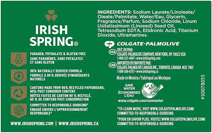 Irish Spring Icy Blast Bar Soap for Men, Mens Soap, Smell Fresh and Clean 12 Hours, Men Bars Washing Hands Body, Mild Skin, Recyclable Carton, 24 Pack, 3.7 Oz - Image 7