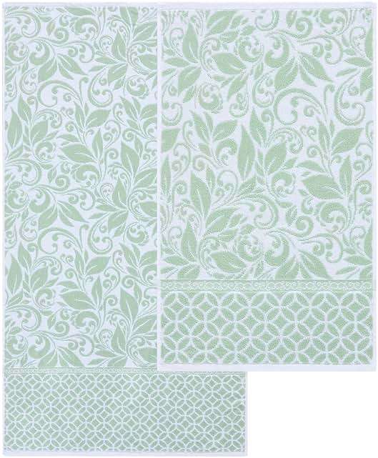 Modern Threads 6 Piece Bath Towel Set – Bathroom Set with 2 Bath Towels, 2 Hand Towels, and 2 Wash Cloths – 100% Cotton, Super Absorbent & Extra Soft – Reversible Botanical Vine (Sage Green) - Image 5