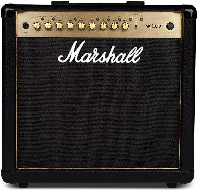 Marshall MG50GFX Combo Guitar Amp - Clean, Crunch, Overdrive Channels | Reverb/Delay Digital Effects | 3-Band EQ | 3.5 mm Headphones Out | 30W Output| Footswitch Included - Black - Image 1