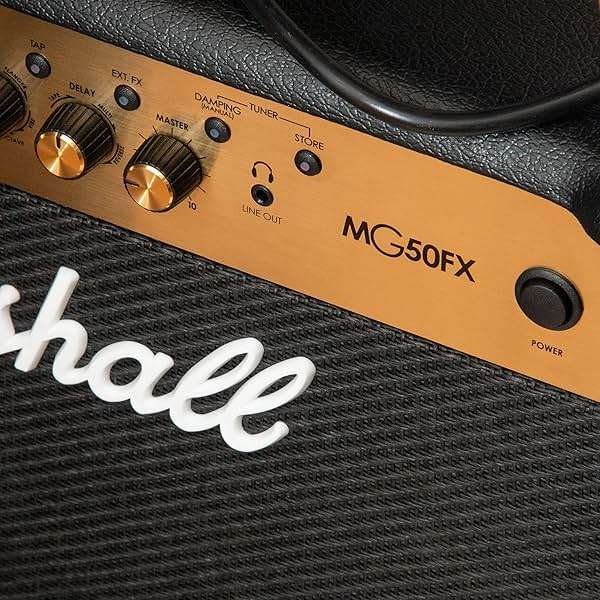 Marshall MG50GFX Combo Guitar Amp - Clean, Crunch, Overdrive Channels | Reverb/Delay Digital Effects | 3-Band EQ | 3.5 mm Headphones Out | 30W Output| Footswitch Included - Black - Image 3