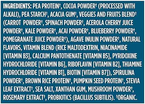 Vega All-in-One Nutrition Organic Vegan Protein Powder – Chocolate, 20g Protein Meal Replacement Shake – 1.56 lbs (17 Servings) - Image 4