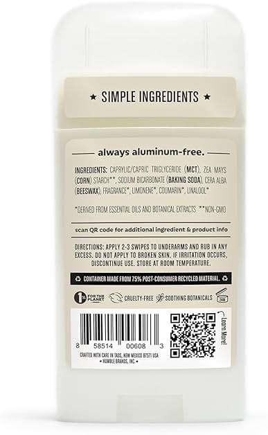 Humble Aluminum-Free Deodorant for Women & Men, Palo Santo & Frankincense - Clean & Fresh Natural Deodorant Stick with Essential Oils for Long-Lasting Odor Control - 1 Pack - Image 7