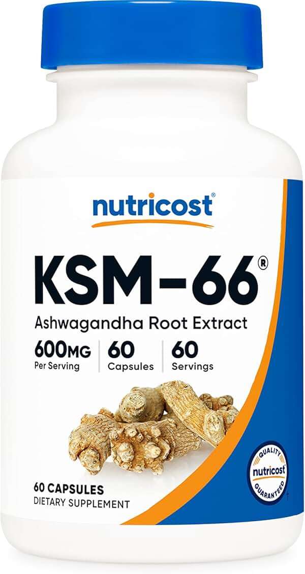 Nutricost KSM-66 Ashwagandha Root Extract 600mg, 60 Veggie Caps - 5% Withanolides - with BioPerine - Full-Spectrum Root Extract - Image 1