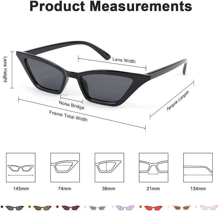 FEISEDY Small Cat Eye Sunglasses Vintage Square Shade Women Eyewear B2291 - Image 4