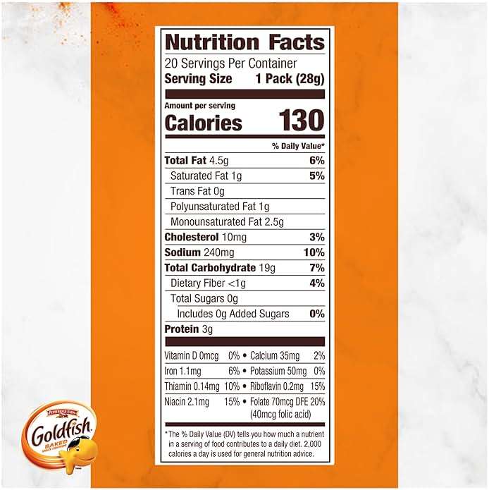 Goldfish Cheddar Cheese Crackers, Baked Snack Crackers, 1 oz On-the-Go Snack Packs, 20 Count Box - Image 3