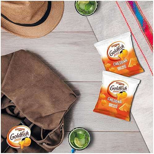 Goldfish Cheddar Cheese Crackers, Baked Snack Crackers, 1 oz On-the-Go Snack Packs, 20 Count Box - Image 4