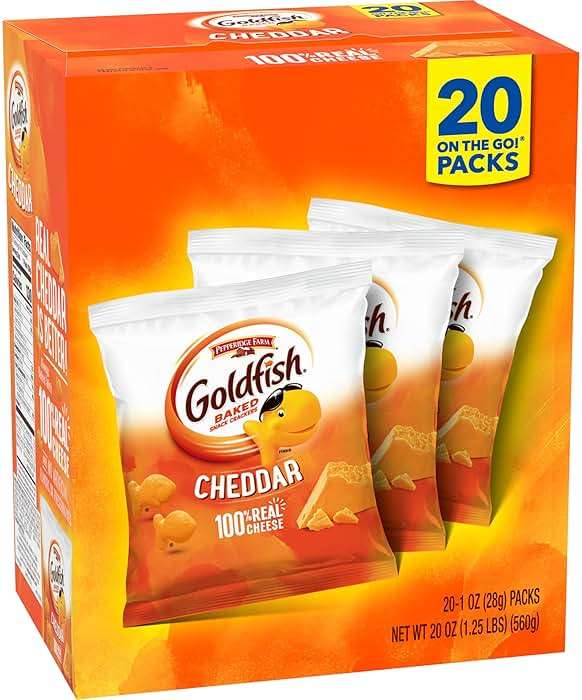 Goldfish Cheddar Cheese Crackers, Baked Snack Crackers, 1 oz On-the-Go Snack Packs, 20 Count Box - Image 9