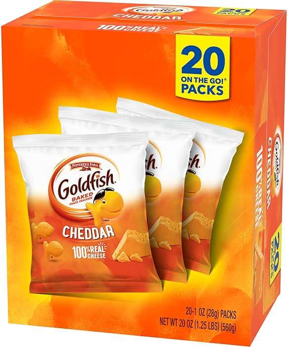 Goldfish Cheddar Cheese Crackers, Baked Snack Crackers, 1 oz On-the-Go Snack Packs, 20 Count Box - Image 10