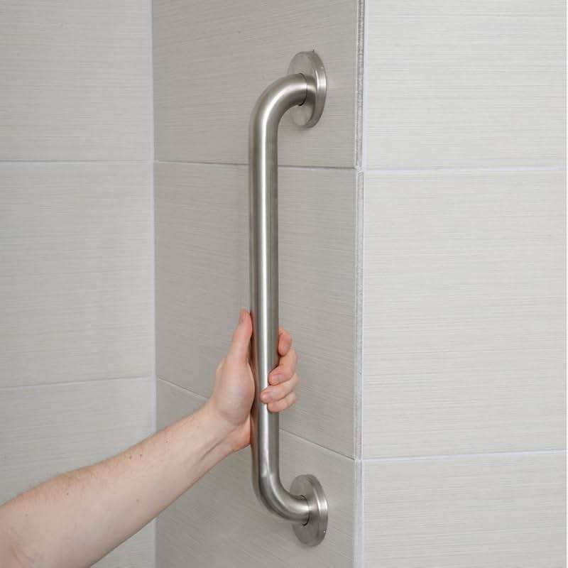 Amazon Basics Bathroom Handicap Safety Grab Bar, 18 Inch Length, 1.25 Inch Diameter, Holds up to 500LBs, ADA Compliant, Stainless Steel - Image 3