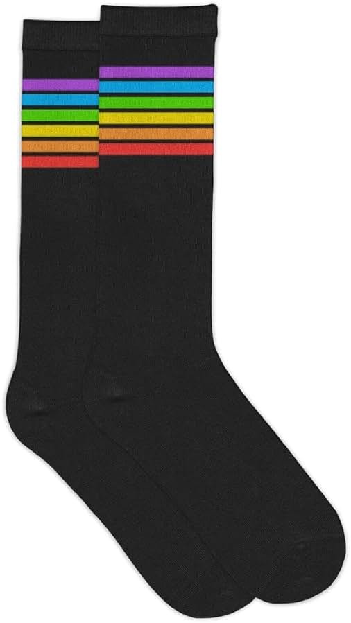 Tipsy Elves Rainbow Knee High Socks Gay Pride Accessories Novelty LGBTQ Adult Unisex Rainbow Tube Socks for Men Women - Product Image